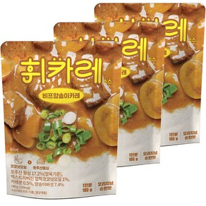 휘카레 한남동 비프양송이카레 순한맛, 180g, 3개
