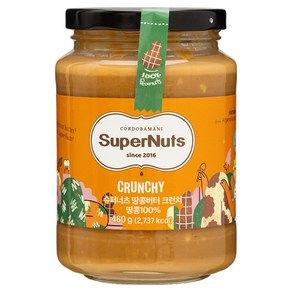 슈퍼너츠 100% 땅콩버터 크런치, 460g, 1개