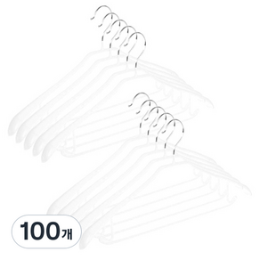 살림의기술 정장 논슬립 코팅 옷걸이, 화이트, 100개
