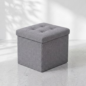 레토 패브릭 스툴 수납 의자 중형, 그레이, 1개