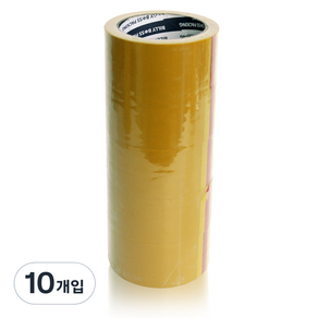 보스 THE 튼튼한 경포장용53MIC 박스테이프 48mm x 40m, 미색, 10개입