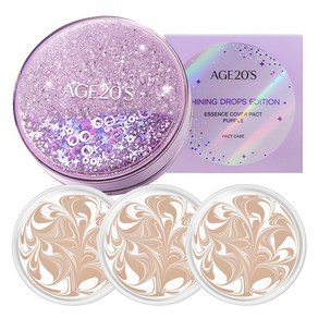 에이지투웨니스 샤이닝 드롭 에디션 뉴오리지널 에센스 커버 팩트 케이스 + 리필 12.5g x 3p, 13호 화이트라떼, 1개
