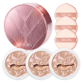 에이지투웨니스 뉴오리지널 트윙클 에디션 에센스 커버 팩트 케이스 + 리필 12.5g x 3p, 핑크 미디움 베이지 (23호), 1개