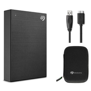Seagate One Touch HDD external hard drive STKZ5000400 data recovery + encryption function + pouch + USB cable, 4TB, black, 1개