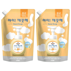 아이깨끗해 핸드워시 순 파우더향 리필용, 1.8L, 2개