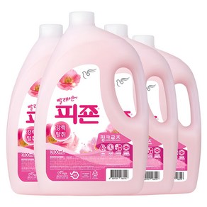 피죤 레귤러 섬유유연제 핑크로즈 본품, 3.1L, 4개