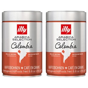일리 아라비카 셀렉션 콜롬비아 로스팅, 홀빈(분쇄안함), 250g, 2개