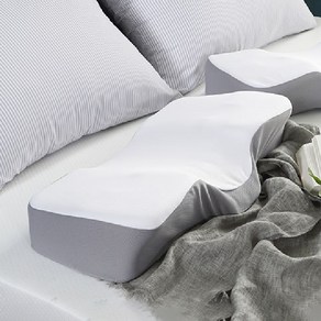 리브맘 프리미엄 3D 메모리폼 견인베개 + 커버 세트, 메쉬그레이, 1개