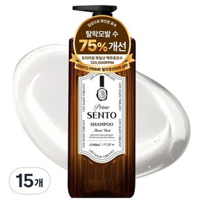 센토 프라임 12만PPM 맥주효모 탈모완화 단백질 두피케어 볼륨샴푸 플로럴 머스크향, 1.1L, 15개