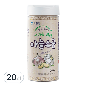 소금성 가는입자 마늘소금 용기형, 200g, 20개