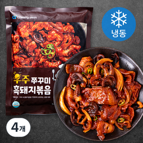 [로켓프레시] 우주쭈꾸미 흑돼지 볶음 (냉동), 500g, 4개