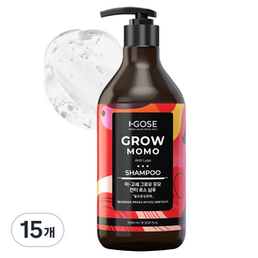 이고세 맥주효모 콜라겐 탈모 증상완화 그로우 모모 샴푸 레몬버베너, 1L, 15개