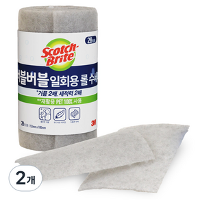 스카치브라이트 3M 버블버블 일회용 롤 수세미, 28개입, 2개 - 수세미