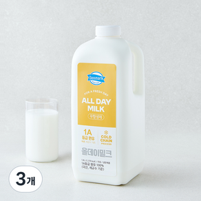 [로켓프레시] 덴마크 국내산 무항생제 인증 All Day Milk 신선한 1A등급 우유, 1.8L, 3개