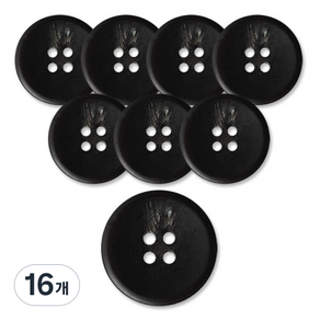동대문단추왕 고급 무광 코트 가디건 단추 18mm, 블랙플러스접시, 16개