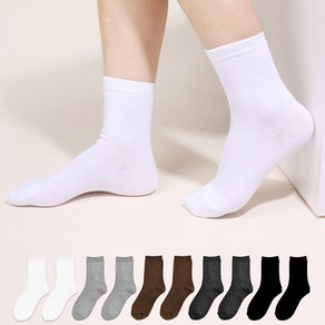 두발로 여성용 에센셜 프리미엄 무지 중목 양말 10켤레 세트, 220~250mm, 혼합C화이트2, 그레이2, 브라운2, 차콜2, 블랙2, 1개