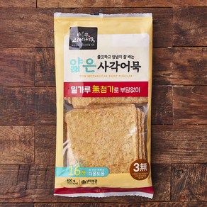 [로켓프레시] 고래사어묵 얇은 사각어묵, 400g, 16장, 1개