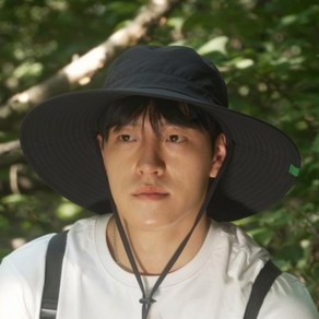 박스비 햇빛차단 등산 낚시 캠핑 모자 큰머리형, 블랙