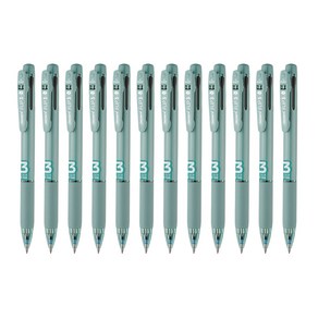 모나미 플립3 멀티펜 0.7mm, 세이지 그린(블랙 + 블루 + 레드), 12개