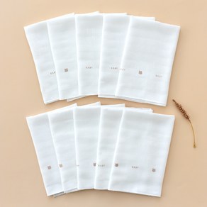 베이비앤아이 유아용 밤부 고미 거즈 손수건 10p, 혼합색상, 35, 35 cm, 1개