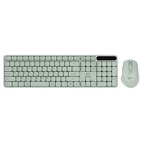 지클릭커 OFFICEPRO 사일런트 L 무소음 무선 키보드 + 마우스 세트, 그린, WMK70, 인체공학