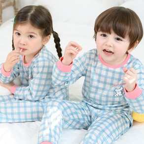 보누맘 아동용 플라워퍼피 9부 자가드 실내복 상하의 세트