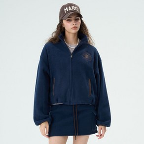 마르디메크르디 CROPPED FLOWER LOGO FLEECE JACKET