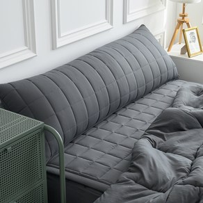 아이닉스 푸딩 소프트워싱 등받이 롱 헤드쿠션 누빔 커버 솜포함, 150, 차콜, 50 cm, 1개