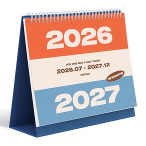 인디고 2026 2027 18개월 탁상달력 데스크캘린더, 단품, 1개