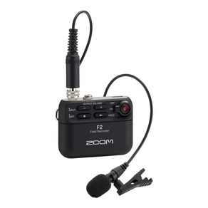 Zoom F2 라발리에 레코더 핀마이크 녹음기 영화 콘텐츠 제작용