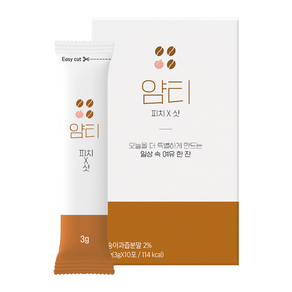 얌티 아샷추 디카페인 커피 복숭아맛 아이스티 이온음료 전해질 보충제 피치 샷, 3g, 1박스, 10개입