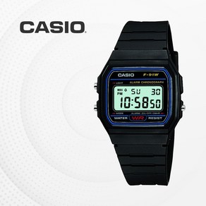 카시오 군인 학생 스포츠 디지털시계 F-91W-1