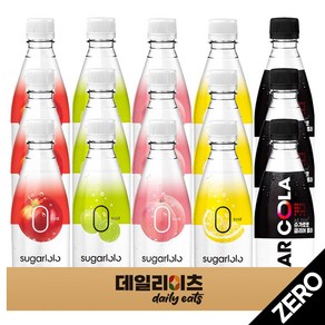 [데일리이츠] 슈가로로 스파클링 제로 탄산음료 5종 3개씩 총 15개 (레몬사이다3 + 사과3 + 샤인머스캣3 + 복숭아3 + 클리어콜라3), 1세트, 350ml
