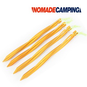 노마드 초경량알루미놈트위스트텐트팩25cm4p골드 휴대용 캠핑 용품, 골드, 1개