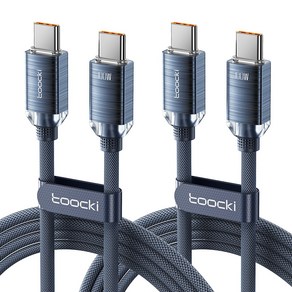 Toocki 100W C to C PD 초고속 충전 케이블, 블루, 2m, 2개
