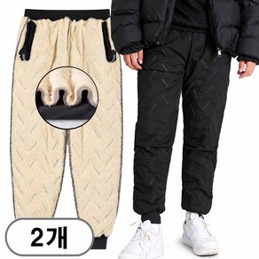차쿠 남성 양털 방한 바지 겨울 작업바지 털바지 패딩바지 조거팬츠 솜바지 1+1 혹한기