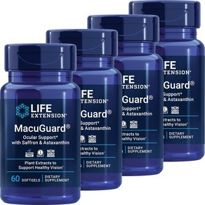 LIFE EXTENSION MacuGuard番紅花蝦紅素軟膠囊, 60顆, 4罐
