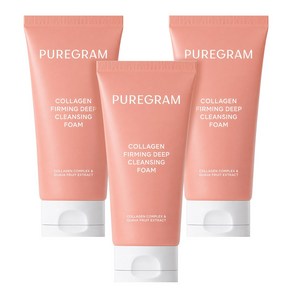 출시하자마자 1위 퓨어그램 콜라겐 촉촉 탱탱 퍼밍 딥 폼클렌징, 120ml, 3개