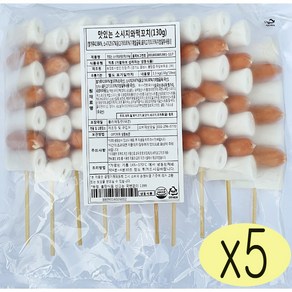 맛정 소떡소떡 1.3kg(130g-10ea) 소시지와떡꼬치, 5개