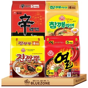농심 오뚜기 봉지라면 A세트 신라면1 진짬뽕1 참깨라면1 열라면1 라면스틱1, 1박스