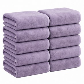FASEN 호텔수건 먼지없는 프리미엄 극세사 타올 세면 타월 집들이 선물 406 GSM 수건, 09라벤더, 10개