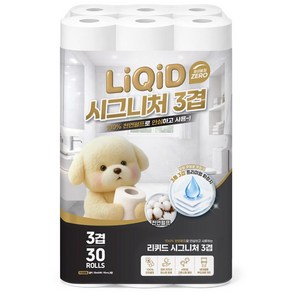 화장지 3겹 티슈 30m 천연펄프100% 두루마리 고급롤화장지, 1개, 30개입