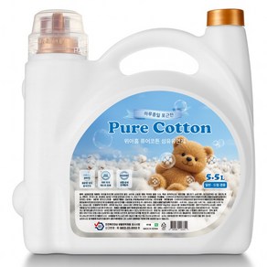 퓨어코튼 고농축 실내건조 섬유유연제 프레쉬블루 본품, 5.5L, 1개