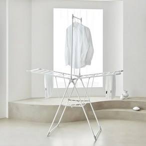 한샘 양날개 프레쉬 건조대, 크림화이트 + 라이트그레이, 157 x 61 x 197 cm