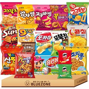 스낵 과자 세트 자갈치 꿀꽈배기 고구마깡 감자깡 포카칩 오감자 꼬북칩 썬칩 왕고래밥 홈런볼 콘칩 카라멜땅콩 죠리퐁 신짱 초코몽실 프링글스 오리지널 어니언, 17개