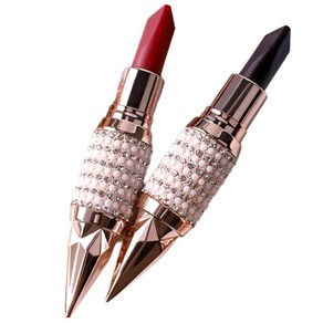 다이아몬드 컷팅 3면3색 지속력 최강 지워지지 않는 듀얼 안묻는 반전 립스틱 H, 1개, 3.8g, 01 블랙 페이스트