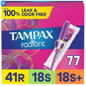 레디언트 레귤러+슈퍼+슈퍼플러스 77 탐폰 - tampax
