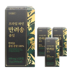 [정품] 프라임 파인 만려송 솔잎 분말 100% 식약처 인증 해썹, 120정, 4개