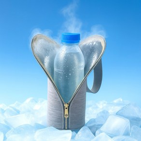Gaayou 보냉백 500ml 휴대용 물병 파우치 등산 운동 커버 가방 미니 아이스팩 주머니 생수병 보온 보관 대학생 직장인 캠핑 여행용 보냉 가방, 그레이, 1개