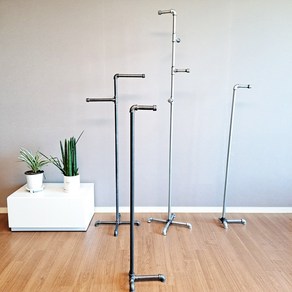이믹스 튼튼한 폴 파이프행거 스탠드옷걸이 철재 인테리어 디자인 효율적인 공간, 02.스탠드옷걸이 상하 백관(1100형)